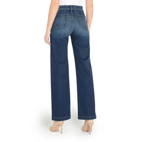 Fidelity Anthropologie Joni Jeans Crete Blue Stretch Women's 26 Made In USA - Picture 2 of 14